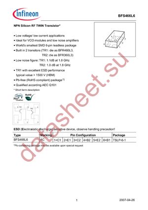 BFS 466L6 E6327 datasheet  